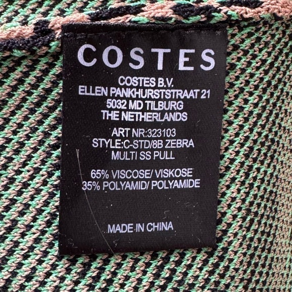 Costes Studio- Brown and Lime Green Tiger Print Shortsleeve Top - Picture 5 of 5